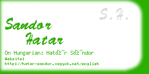 sandor hatar business card